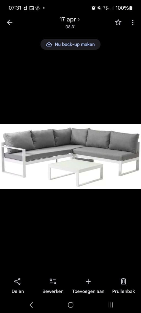 Loungeset / hoekbank met tafel