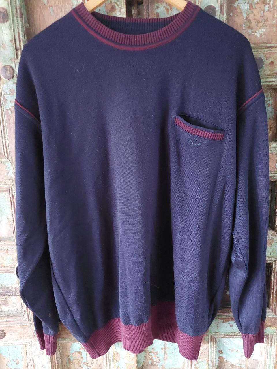 Warme N.L.F Yachting herentrui mt. XXL marine/bordeaux