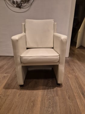 Eettafel stoelen 4 stuks wit 1,50
