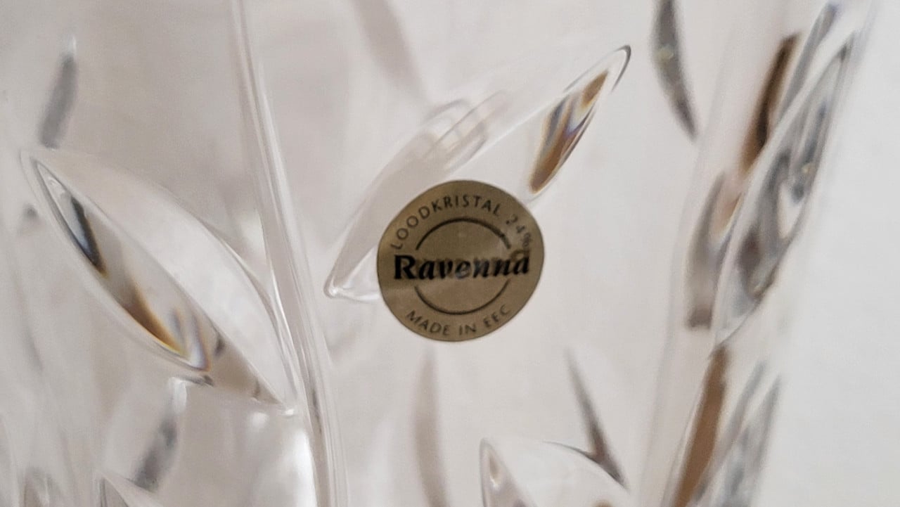 Ravenna zware loodkristallen vaas met bladmotief