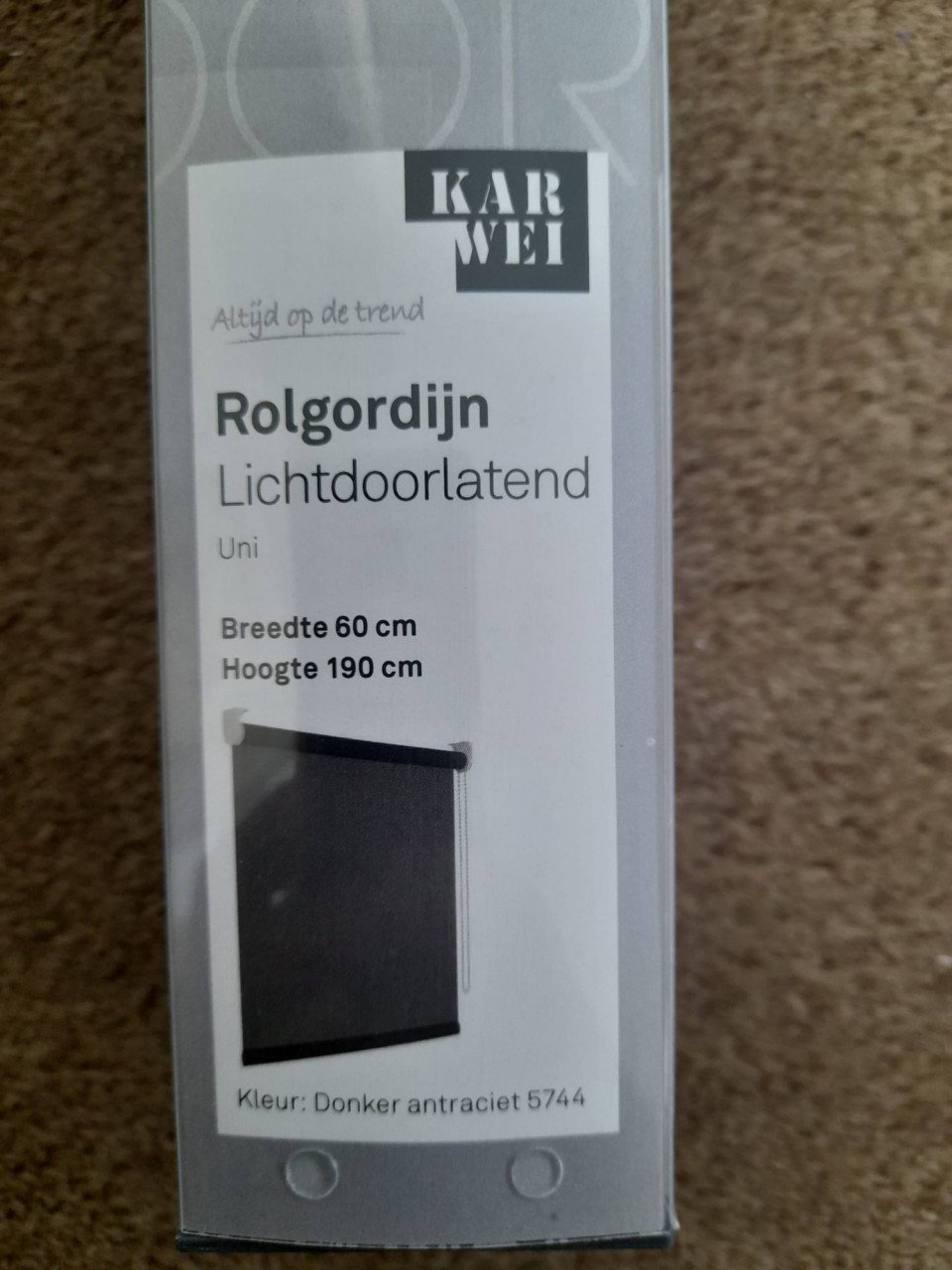 Rolgordijn 60cm breed antraciet