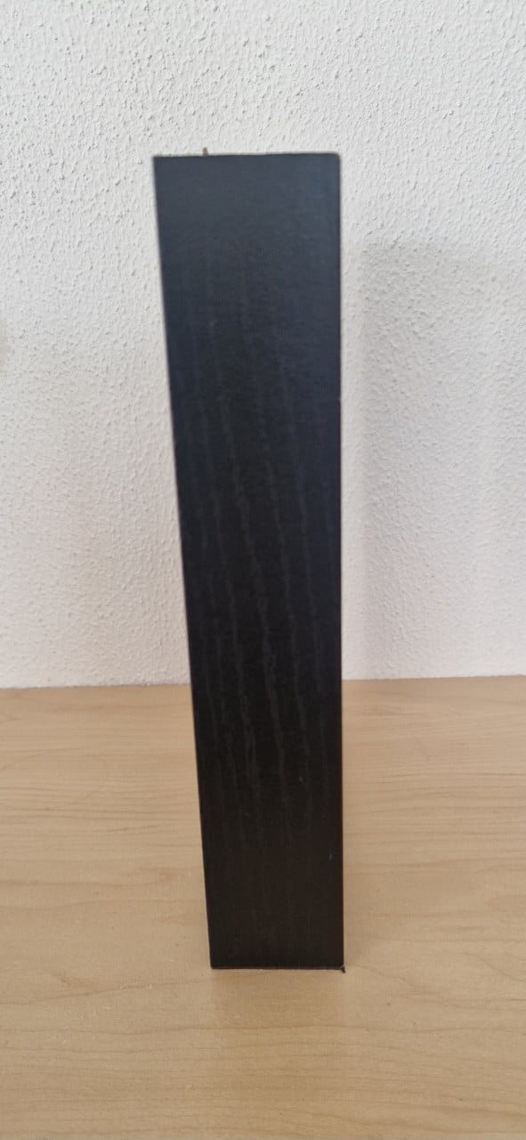 Zwarte houten fotolijst met dubbele glasplaten, 21x16 cm