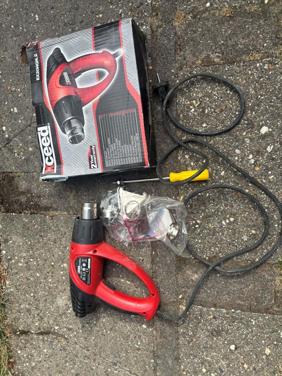 Gereedschap electrisch waterlaserpas recipozaag, heteluchtpistool, enz
