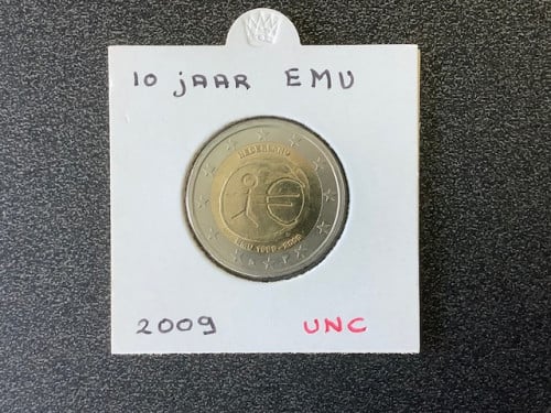 Beatrix, 2 euro 2009 “10 jaar EMU 1999 – 2009” UNC.