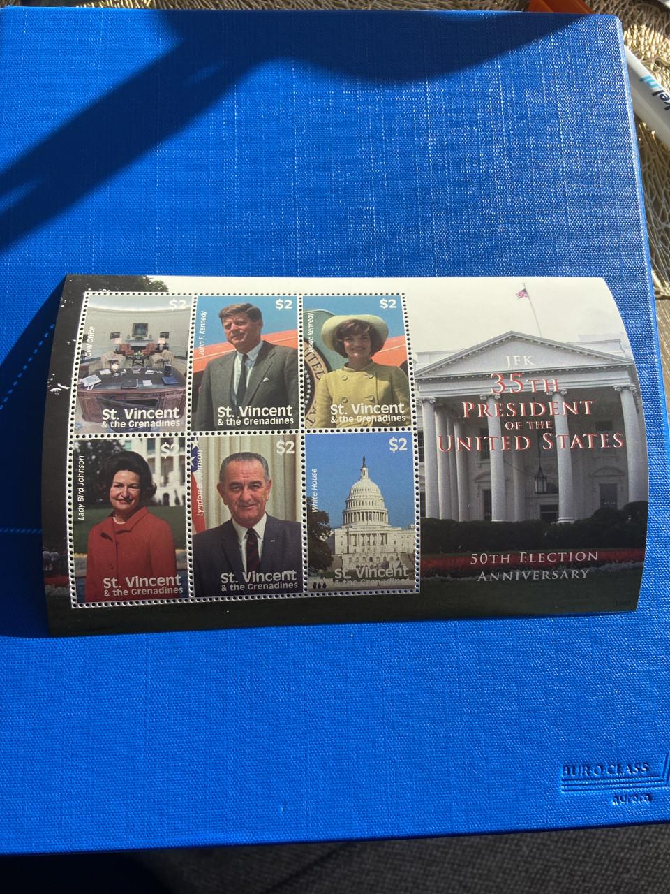 Postzegel blok JFK St. Vincent & Grenadines