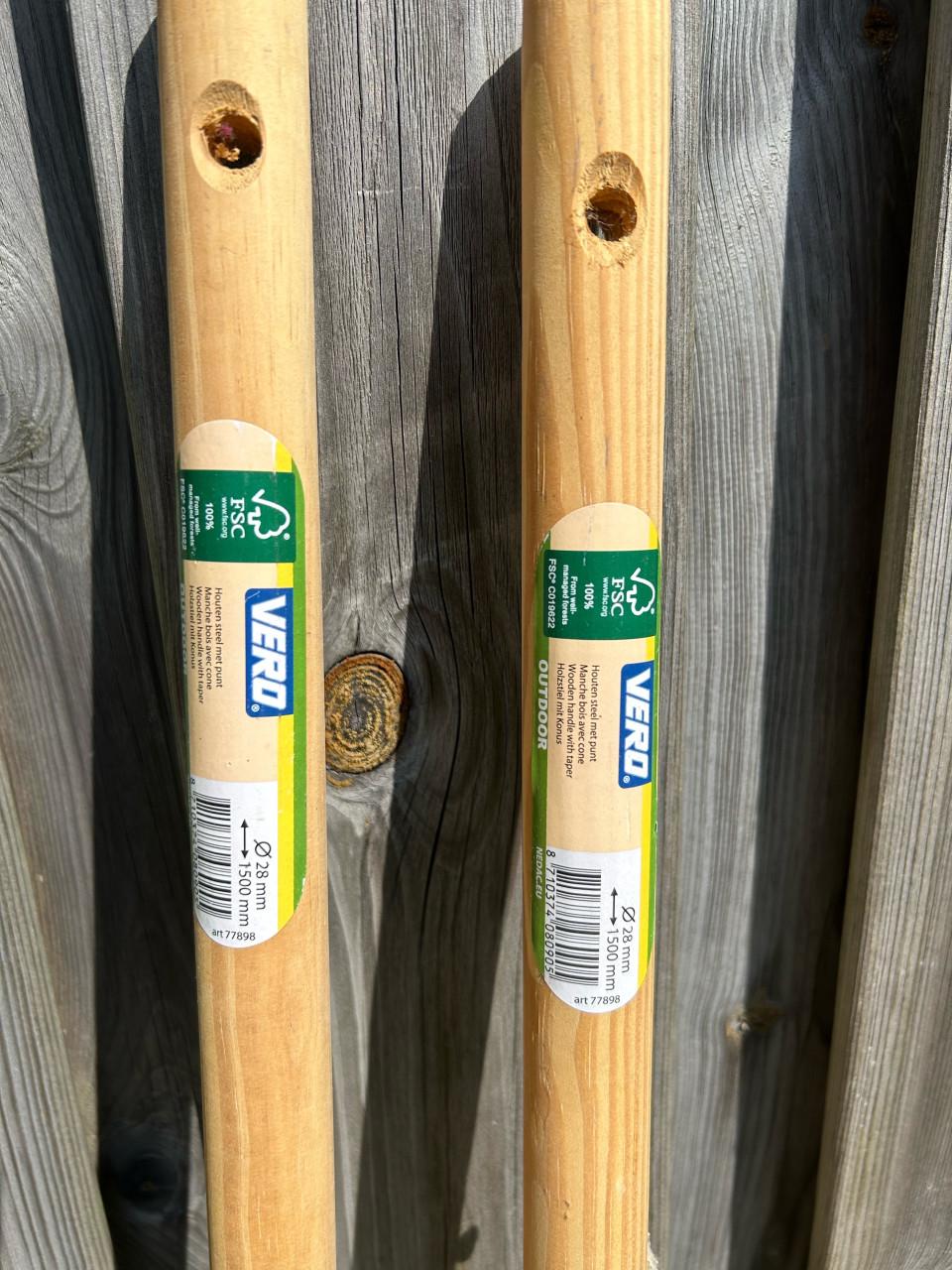 Houten steel met punt