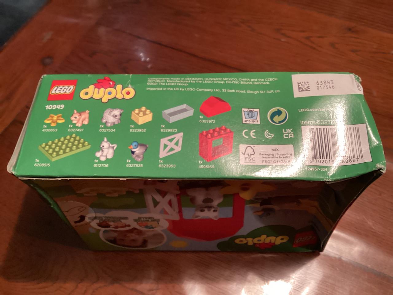 Duplo set 10949 farm animal