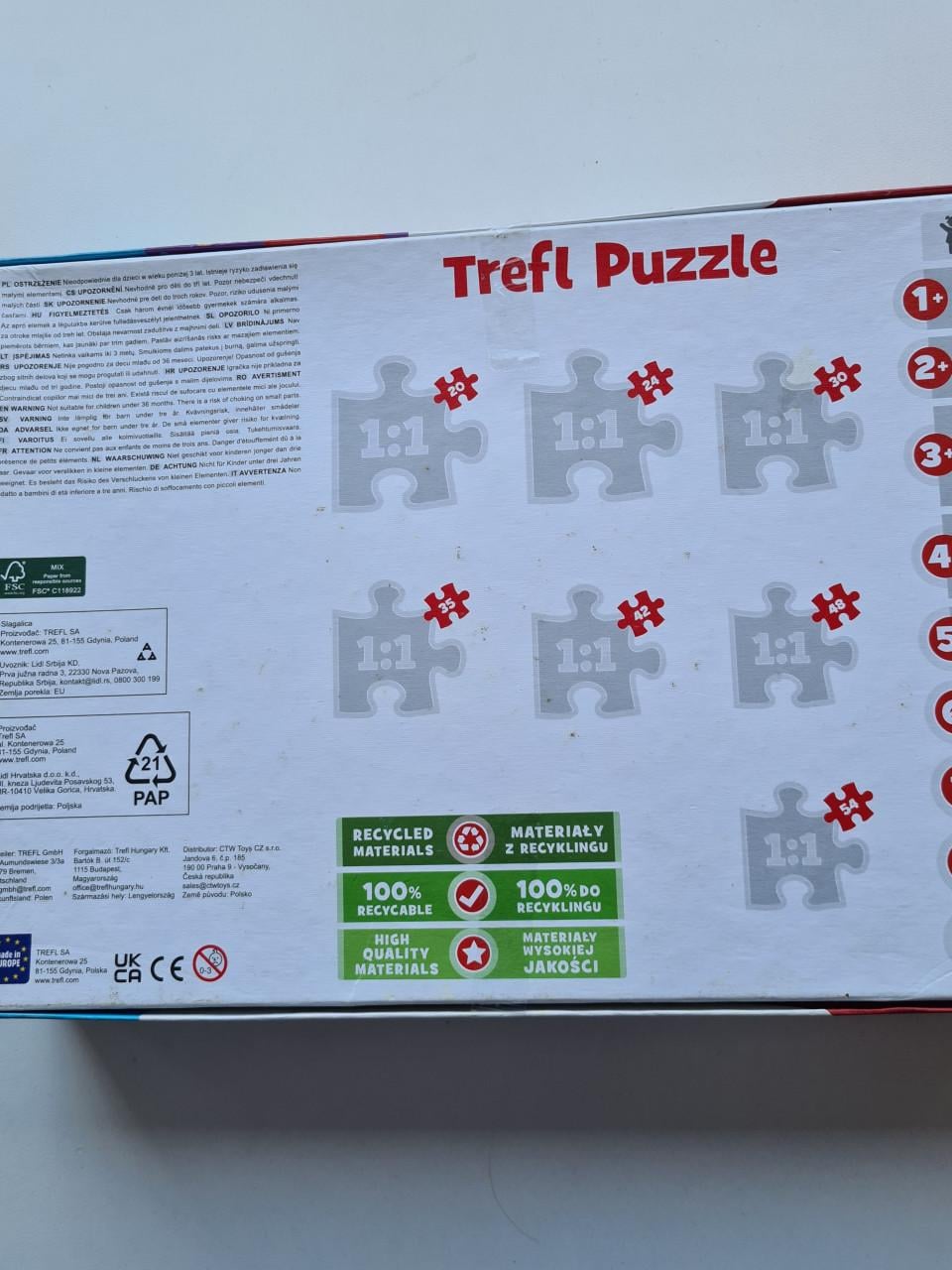 9-in-1 puzzelset van Peppa Pig, geproduceerd door het merk Trefl.