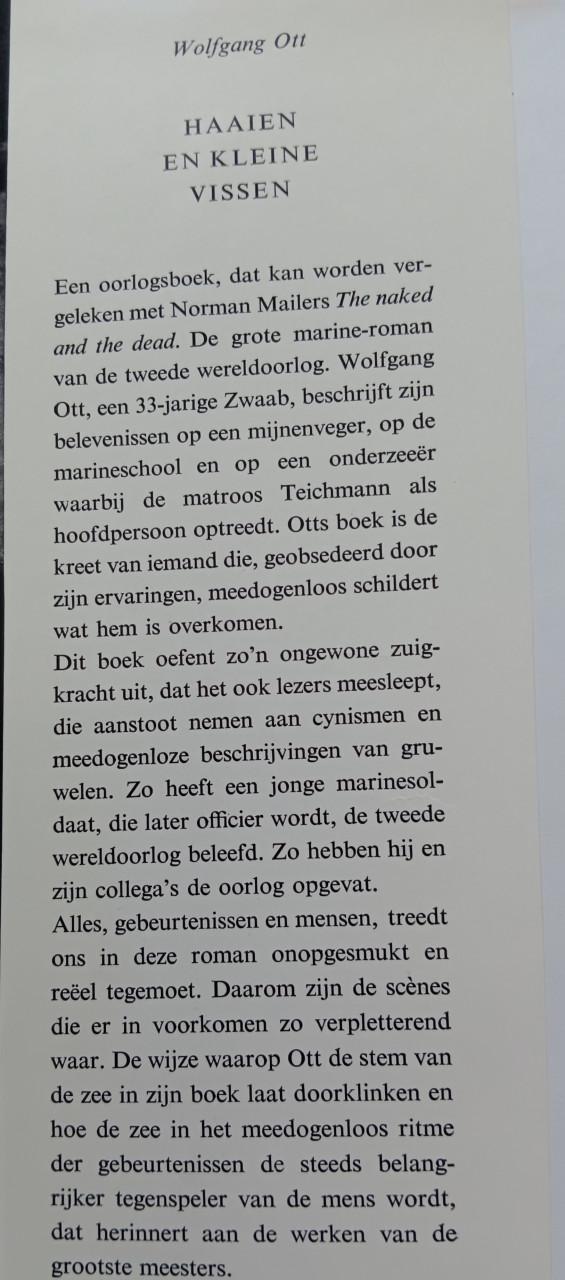 OORLOGSBOEK "HAAIEN EN KLEINE VISSEN".