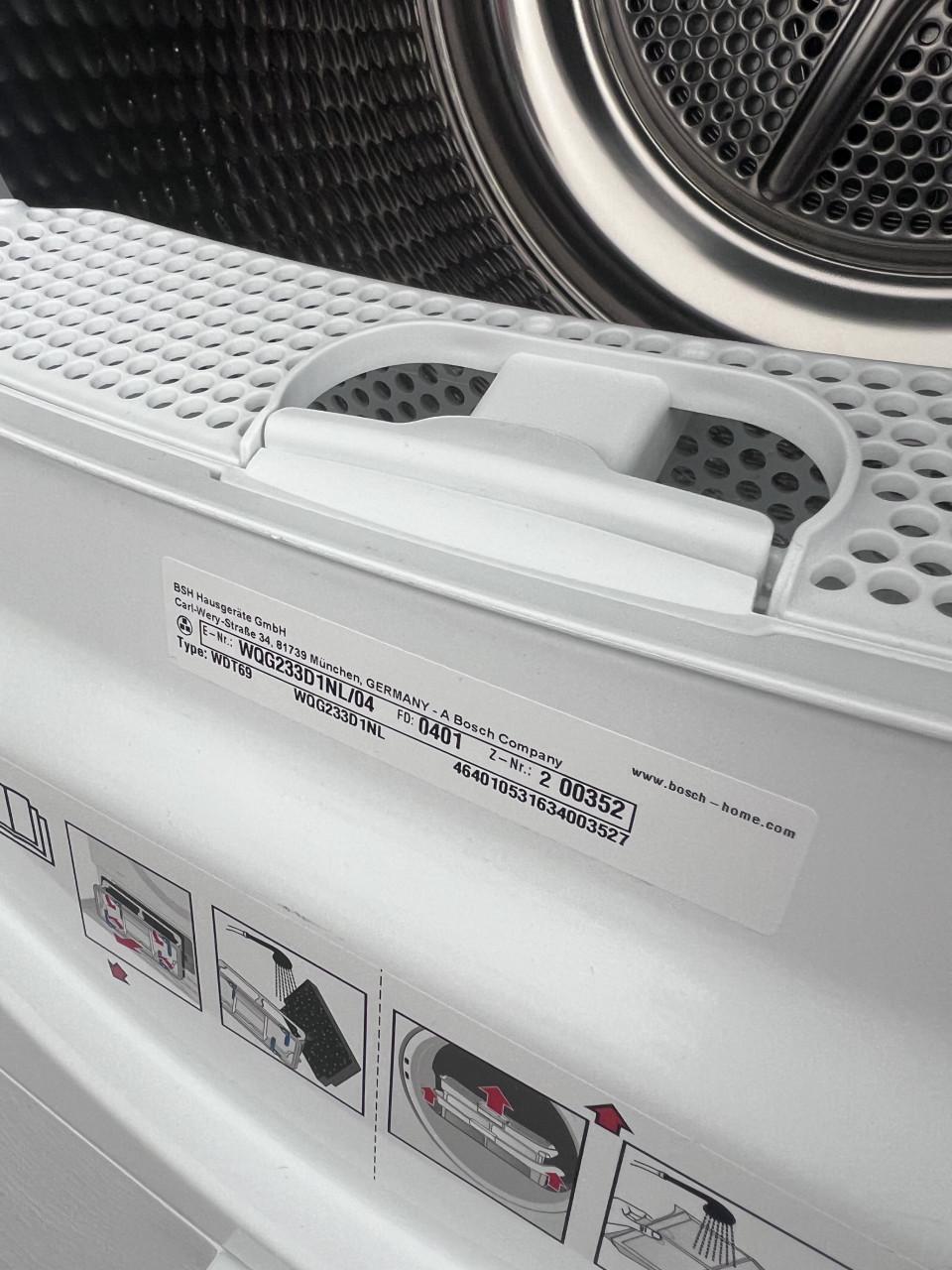 Bosch WQG233D1NL Warmtepompdroger – Zo goed als nieuw!