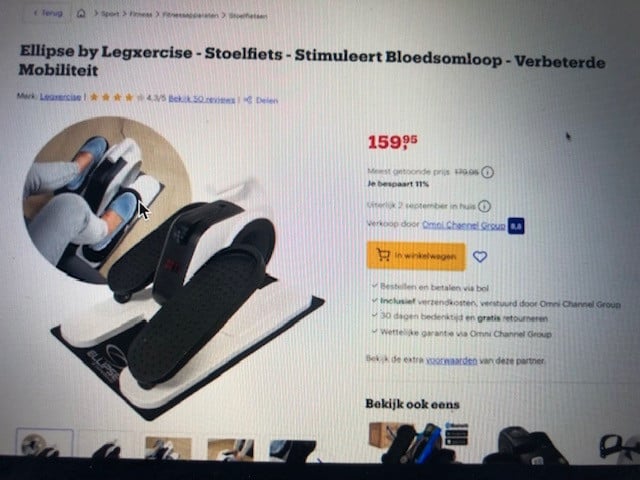 Trainapparaat voor benen, stoelfiets