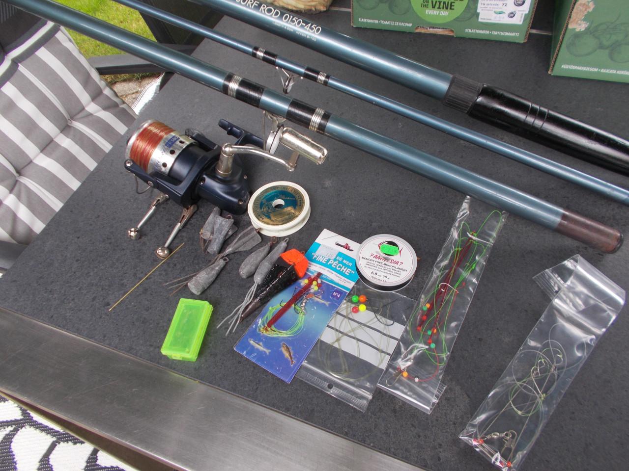 Complete strand / zeehengelset in goede staat