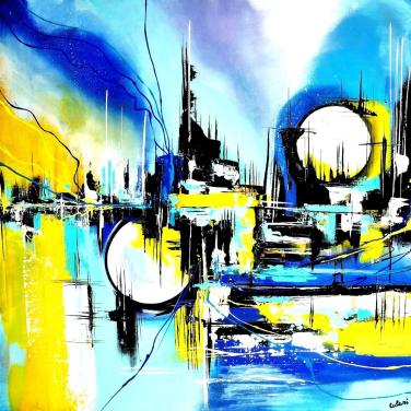 " Abstract World " Acrylschilderij van Larissa Chupakhina