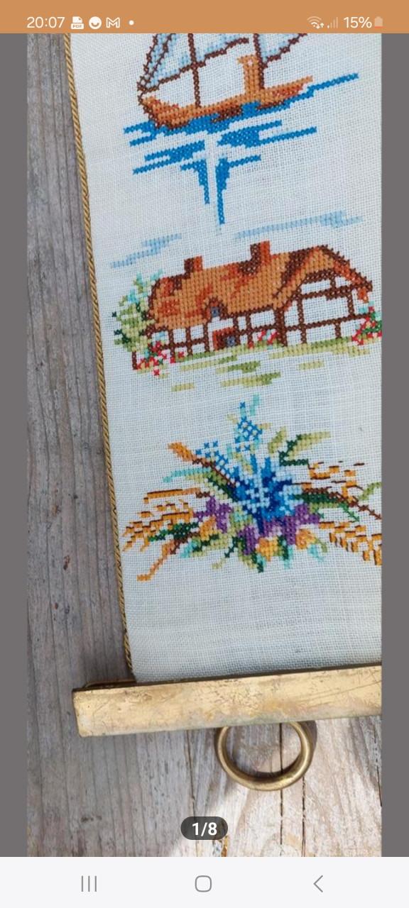 Schellekoord koperen beslag/borduur molens/gebouwen