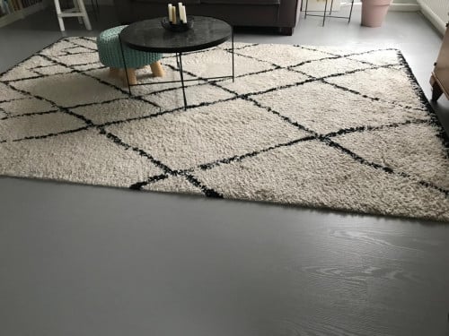 Wit / zwart vloerkleed