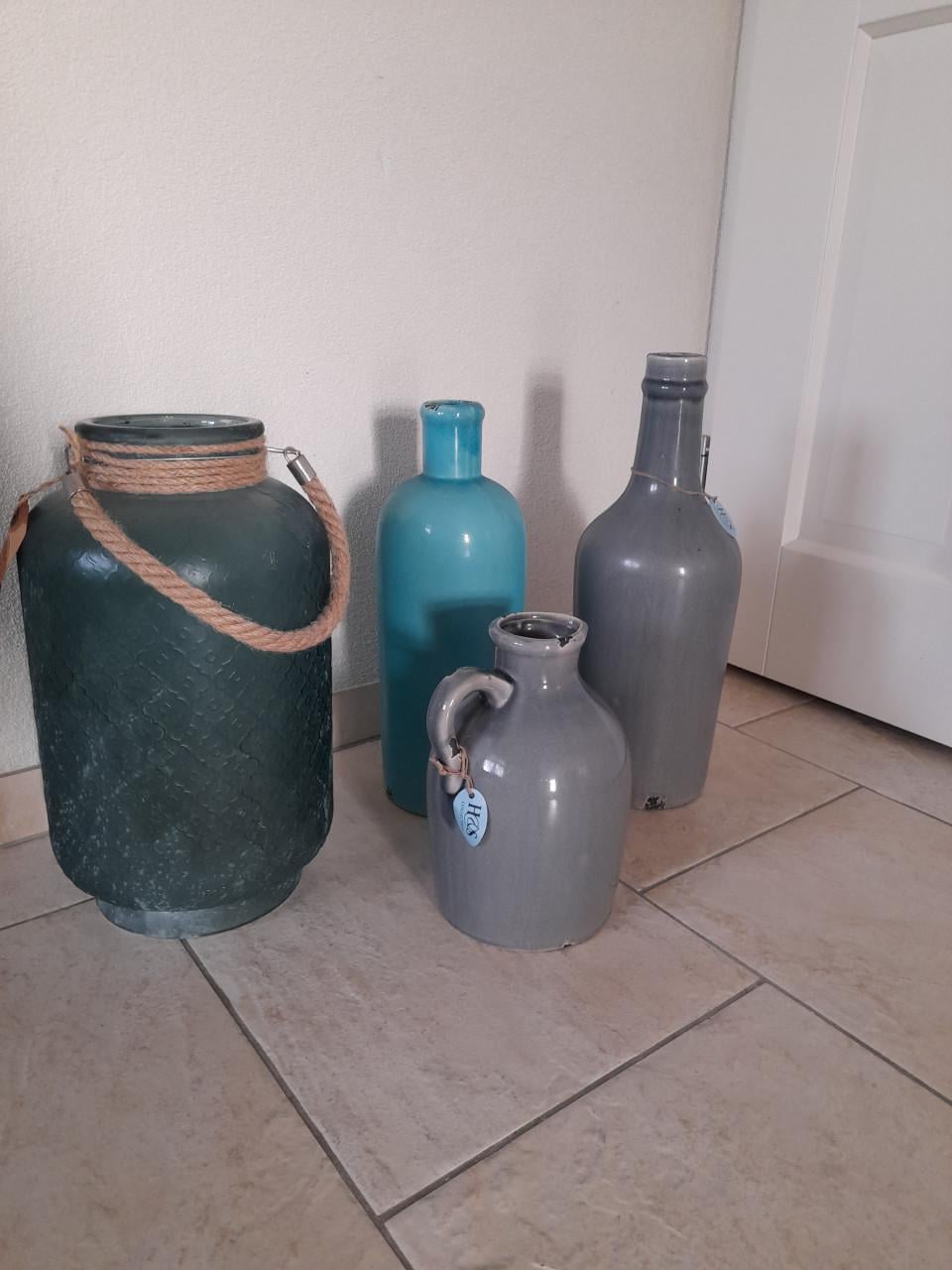 Mooie set  H&S  flessen / kruiken / potten / vazen ( z.g.a.n)