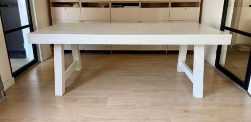 Grote houten eettafel wit 220 x 100