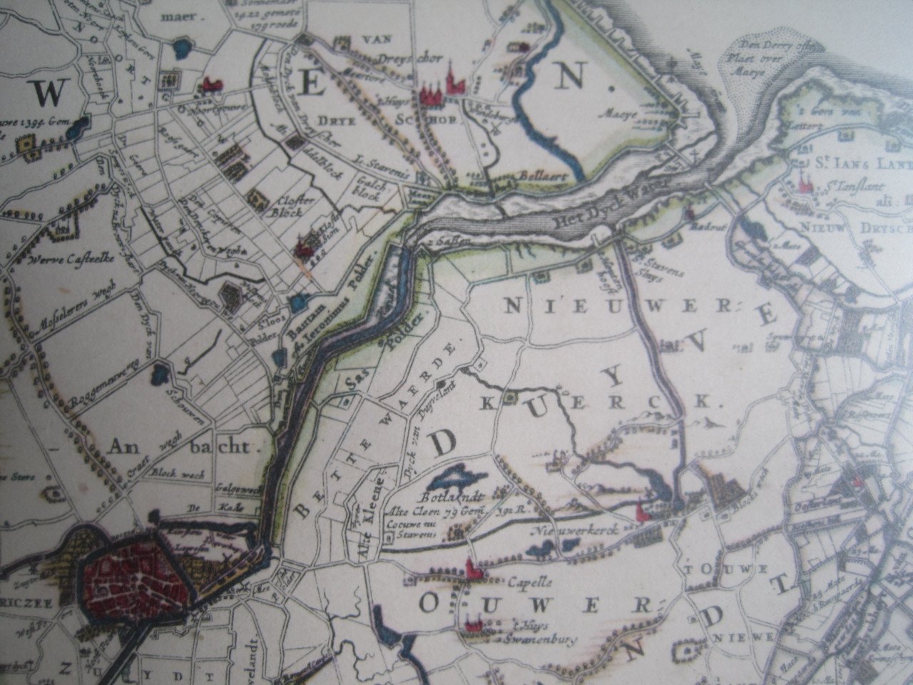 Oude landkaart Schouwen