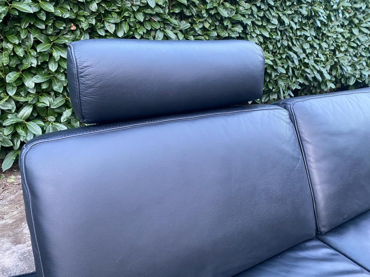 Henders & Hazel Zwarte Hoekbank –Echt Leer – Gratis Levering NL