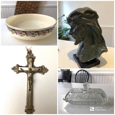 Diverse mooie oude brocante ( religie ) spulletjes
