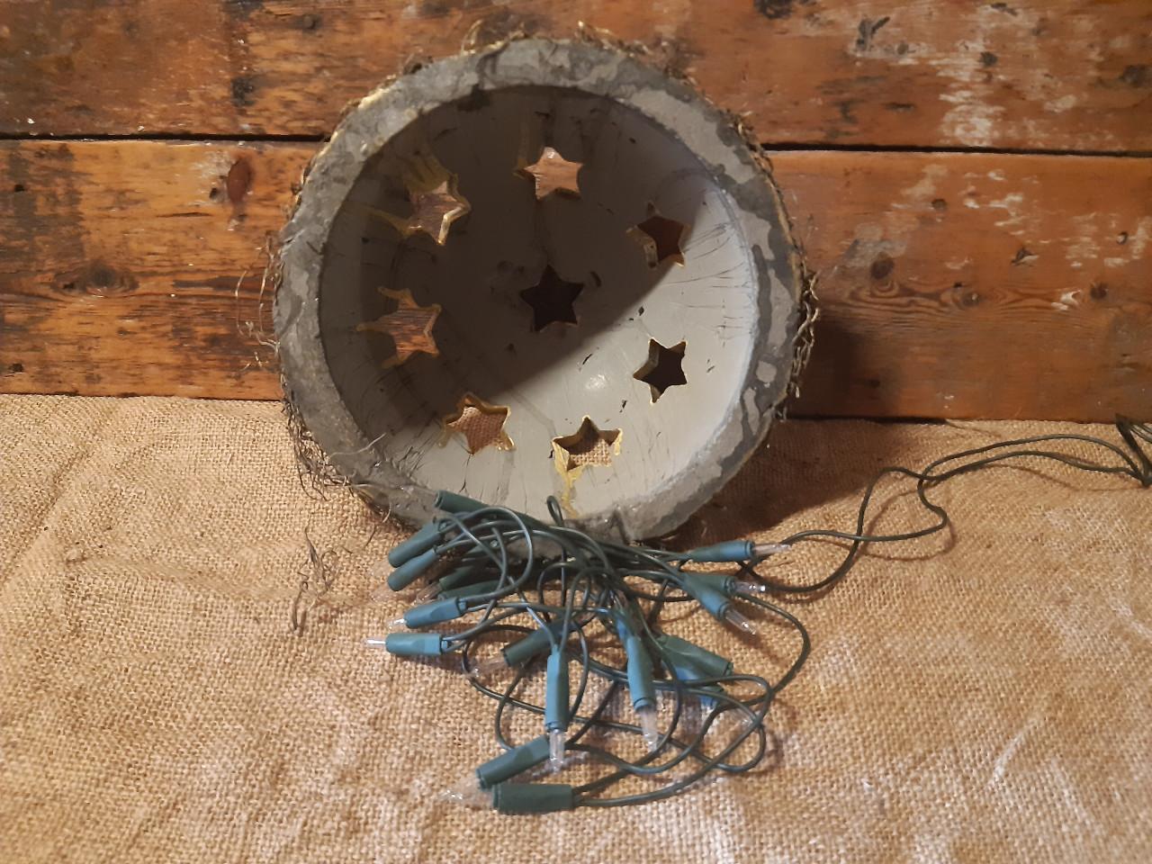 Schaal en bol met lampjes en waxine houders (set 9)