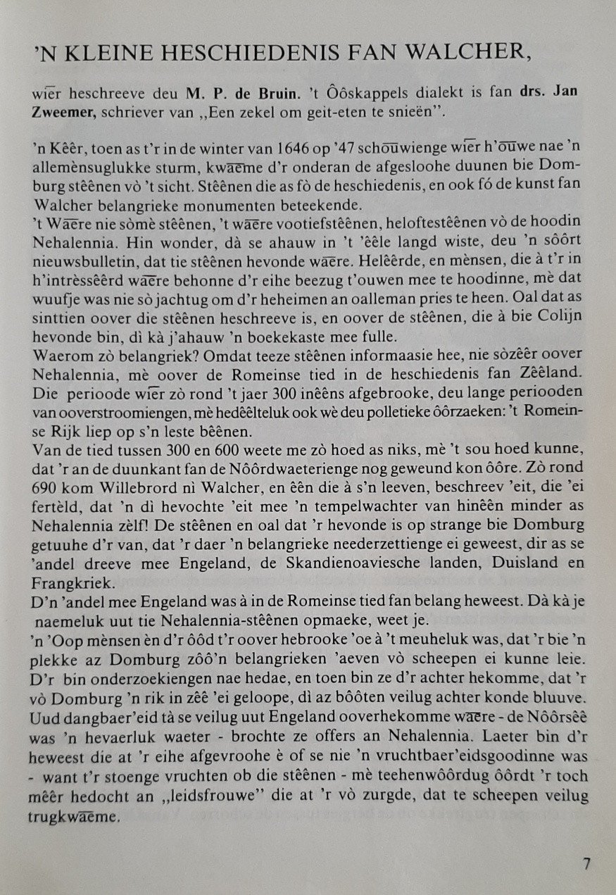 Dialect op Walcheren, door E.J. van den Broecke-de Man en A. Francke.