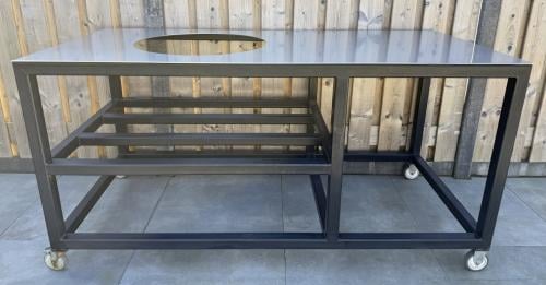 Robuust Stalen Buitenmeubel/ Werktafel voor Large Kamado.