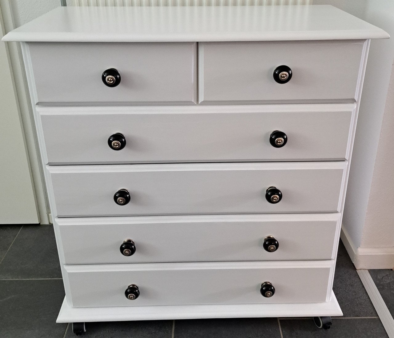 🌞Verrijdbare 6-ladenkast 🌞 massief grenen 🌞 z.g.a.n.🌞