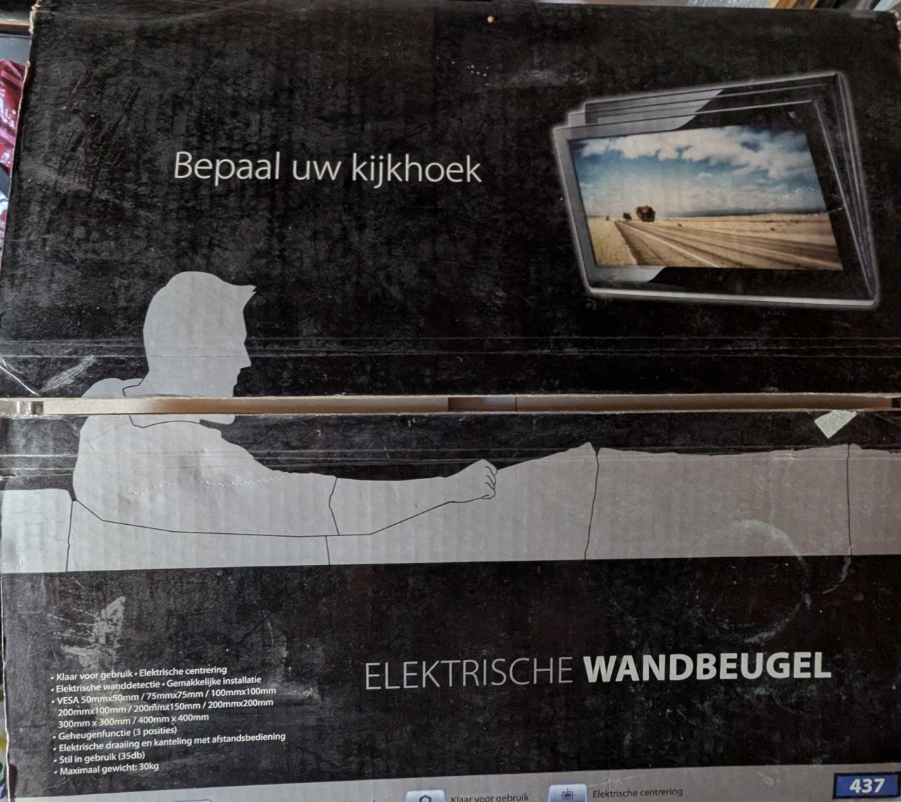 Electrisch verstelbaar tv ophang beugel