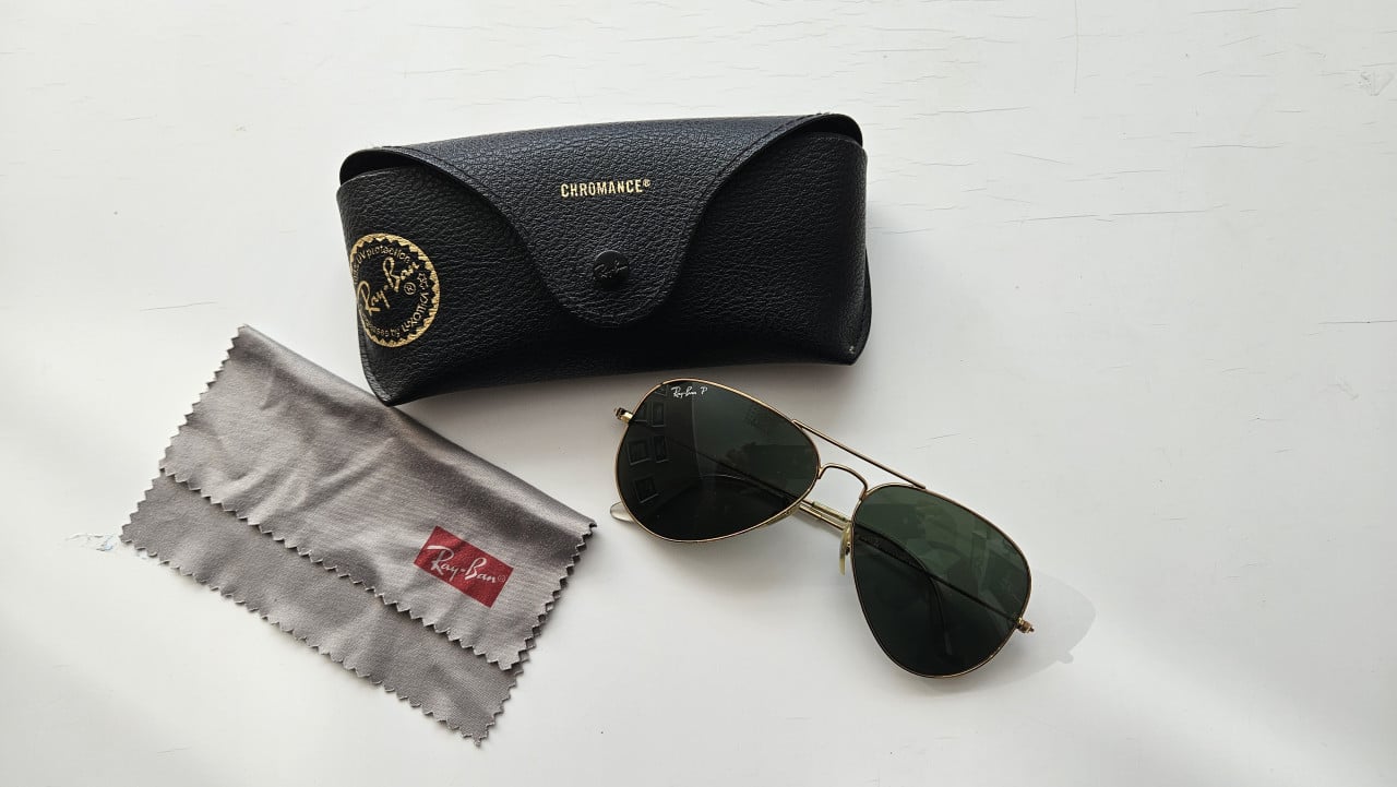 Ray-Ban Aviator RB3025 – goud / groen polarized