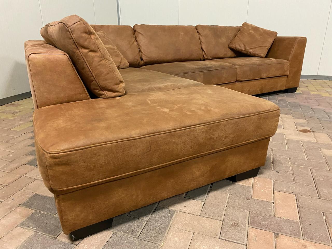 Swede Cognac Hoekbank – Premium Comfort – Gratis Levering NL & BE