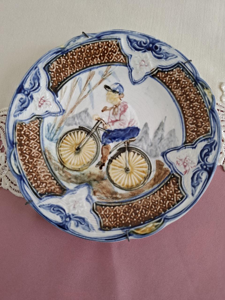 Want bordje met wiel renner gekleurd