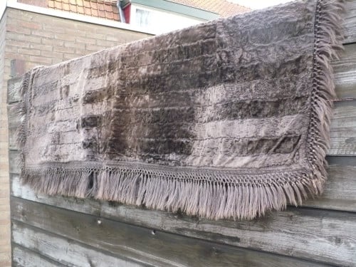 Boerinnen omslagdoek Zuid Bevelands 150x60cm grijs prima staat