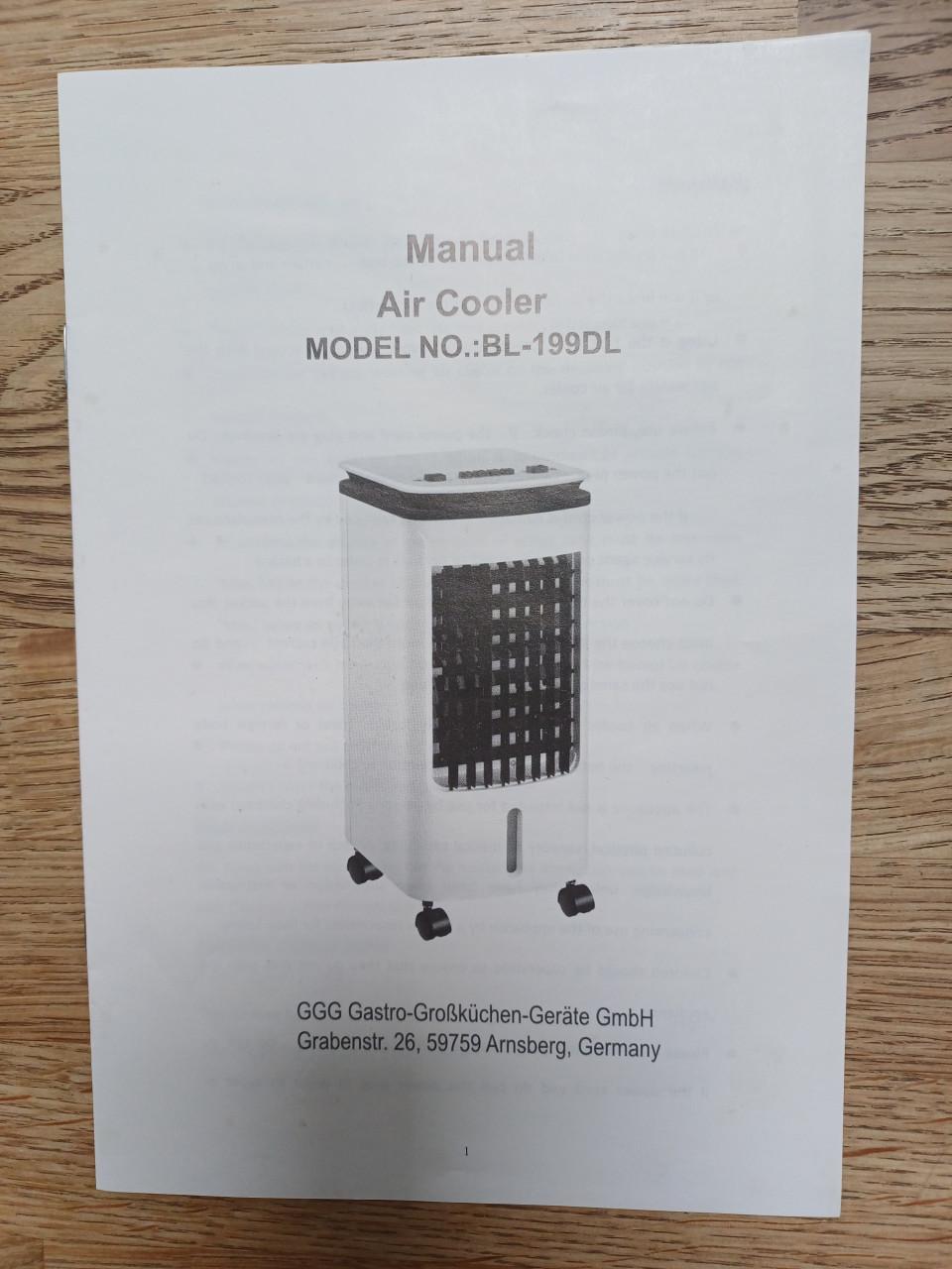 NIEUW: LUCHTKOELER/AIR COOLER BL-199DL met wieltjes en timer