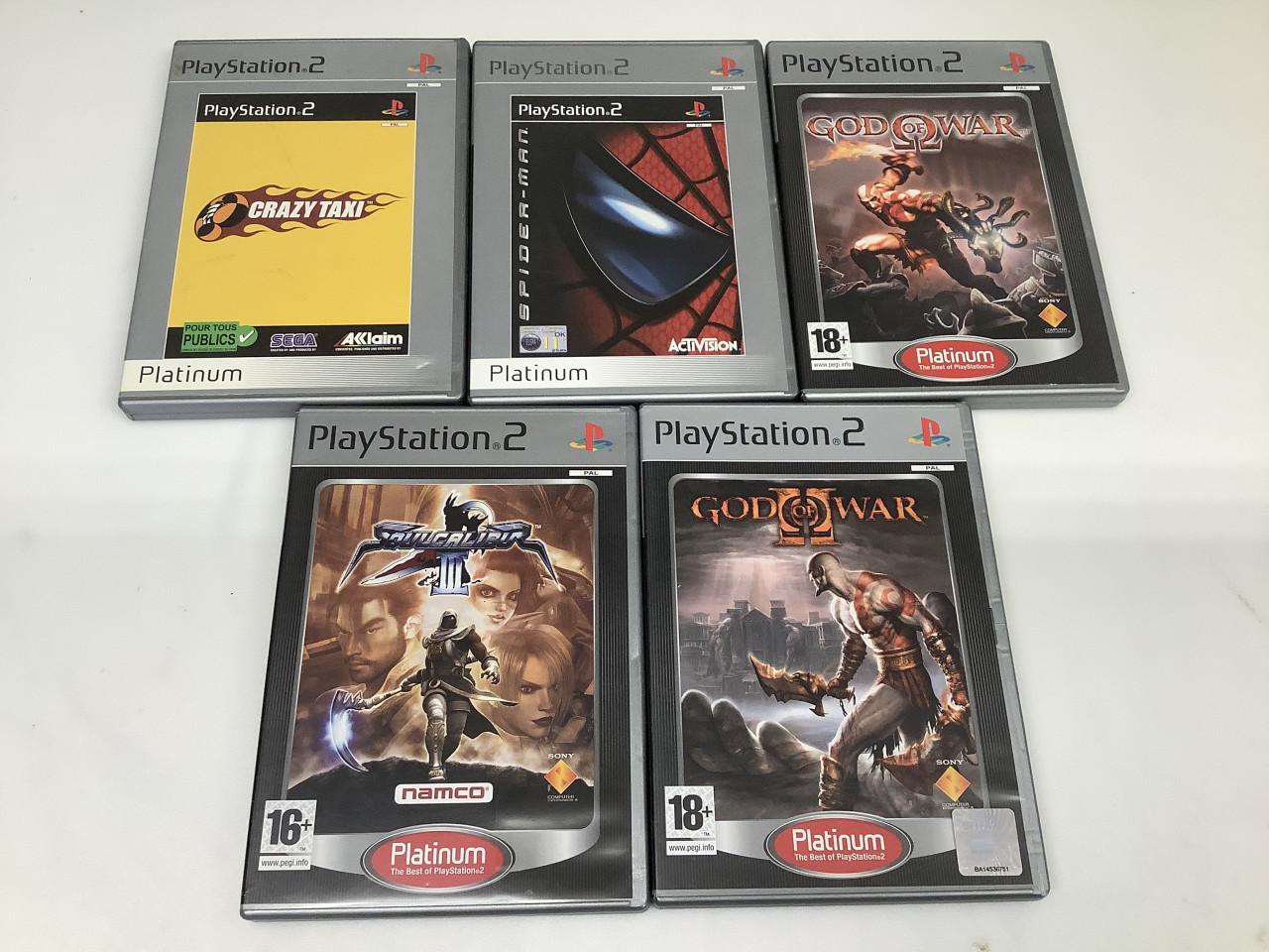 PlayStation 2 spellen: God of War, Spiderman, Soulcallibur 3, Crazy Taxi