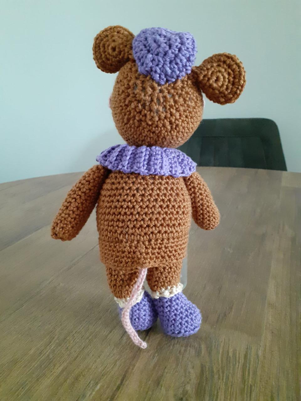 Gehaakte knuffels: beer en muis, hartstikke leuk - 7,50 per stuk