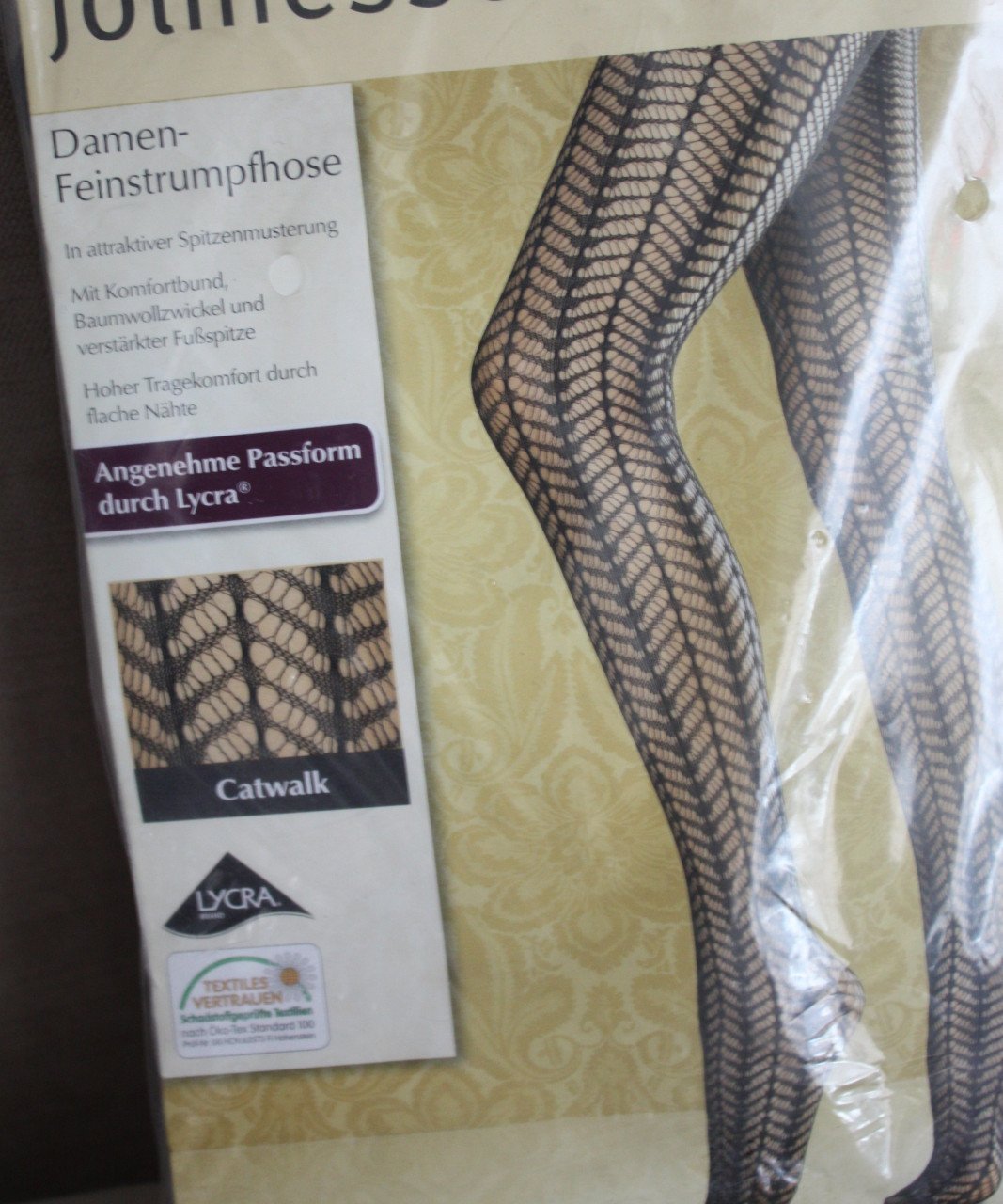 Zwarte panty patroon  maat 44-46