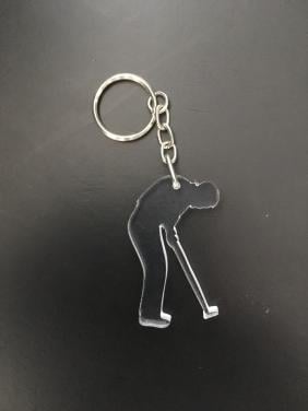 Sleutelhanger van plexiglas Golfspeler (heer)