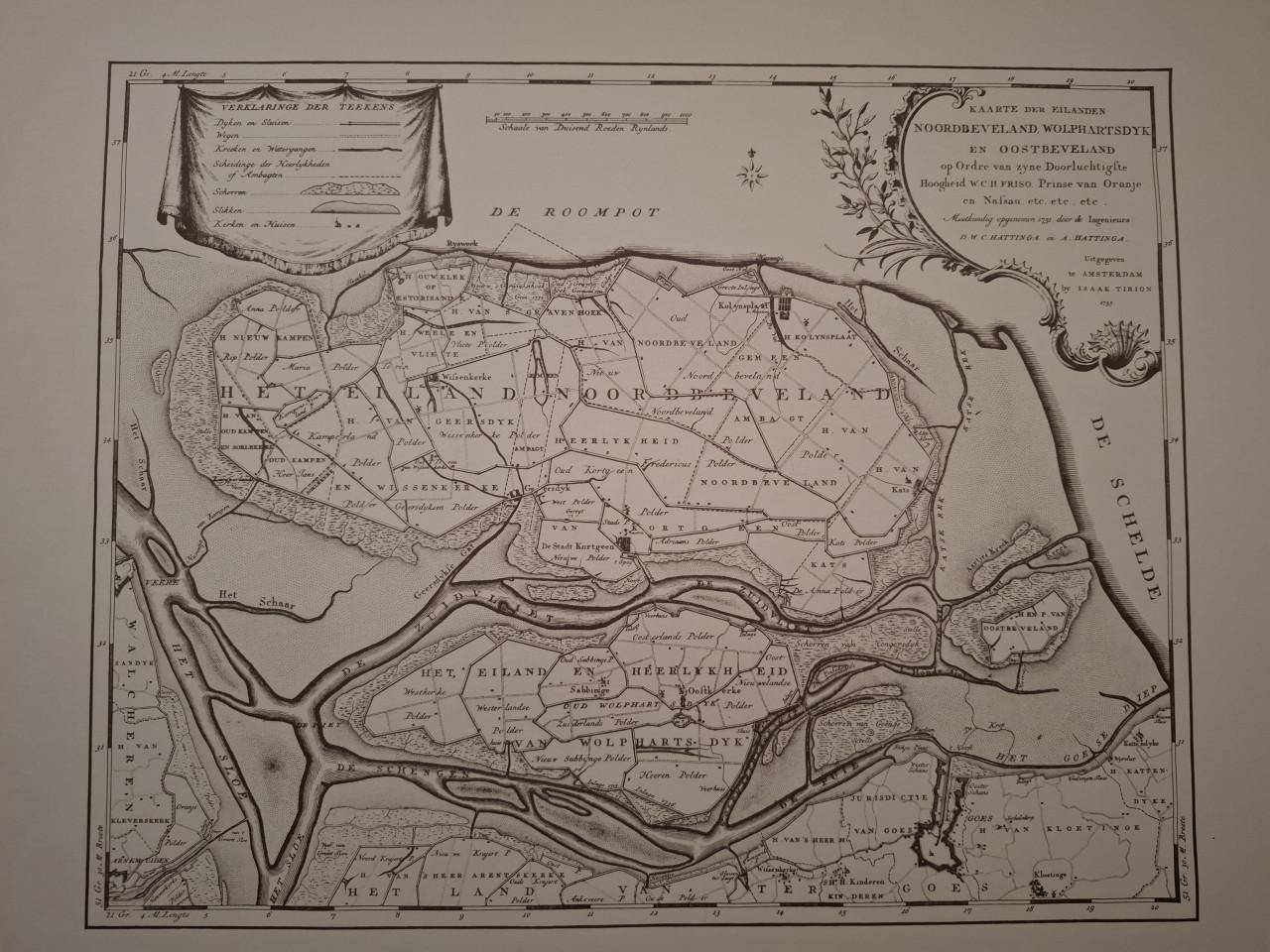 Oude kaart Noord-Beveland