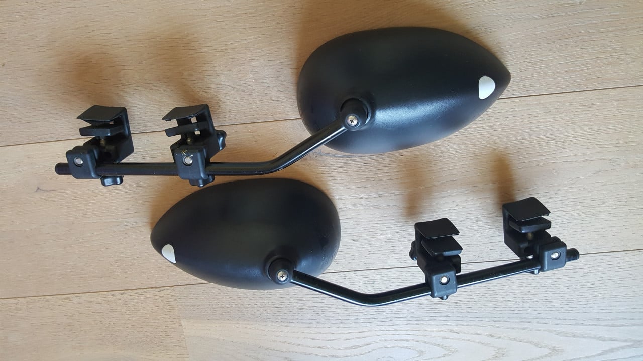 Milenco Caravanspiegels met 2 nieuwe spiegelklemmen