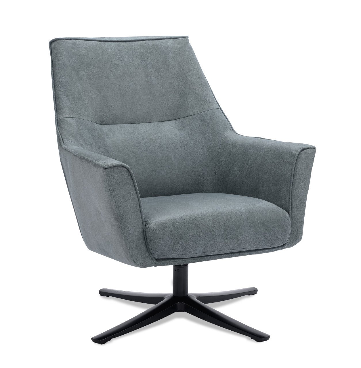 DRAAIFAUTEUIL IN LEDER