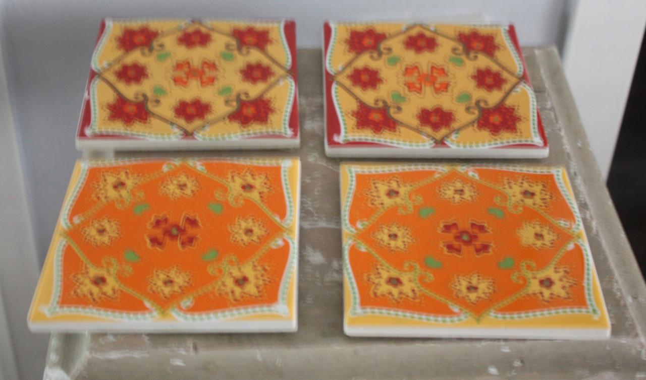 Set van 4 stenen onderzetters