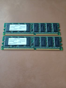 Ram bankjes: Retro 2 x 256 MB - DDR1/PC-3200U voor desktop.