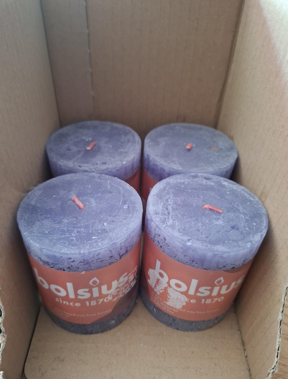 4 nieuwe blauwe Bolsius kaarsen