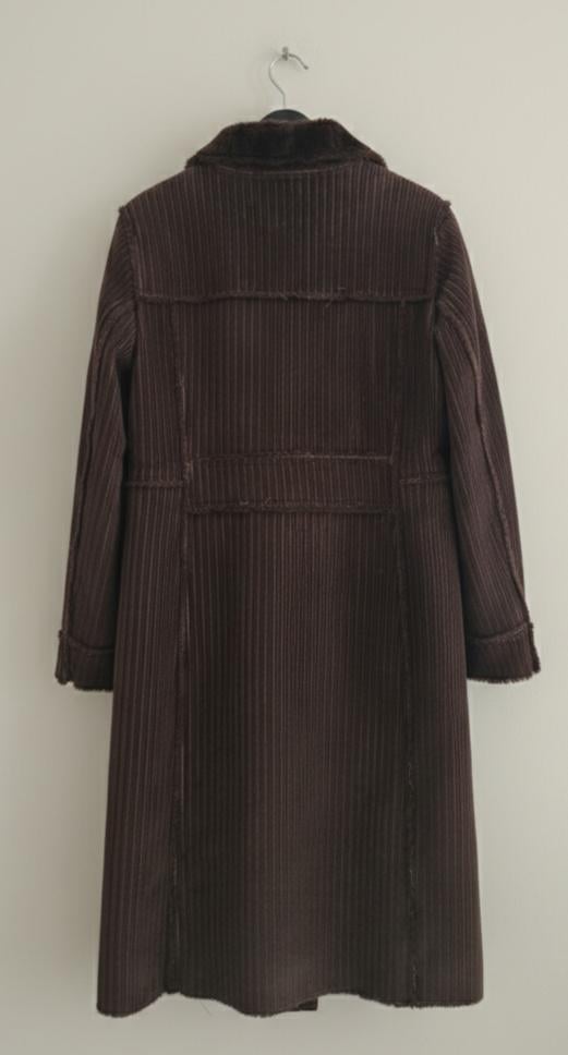 Bruine corduroy mantel