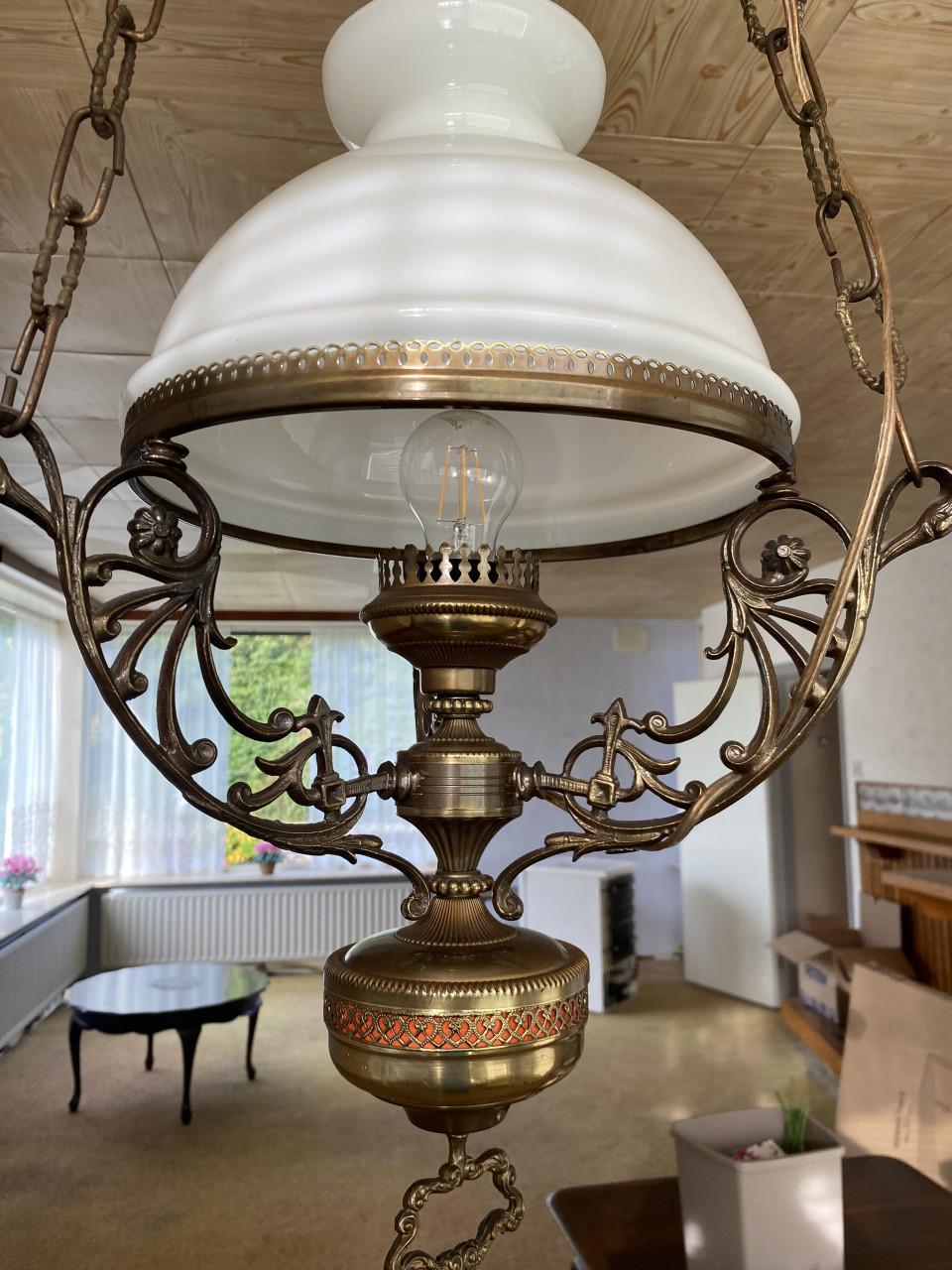 Antieke messing hanglamp
