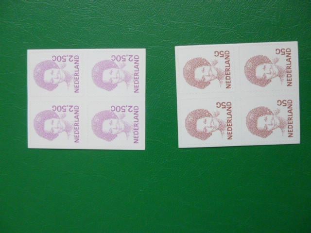 Te koop; twee blokjes van 4 zegels..