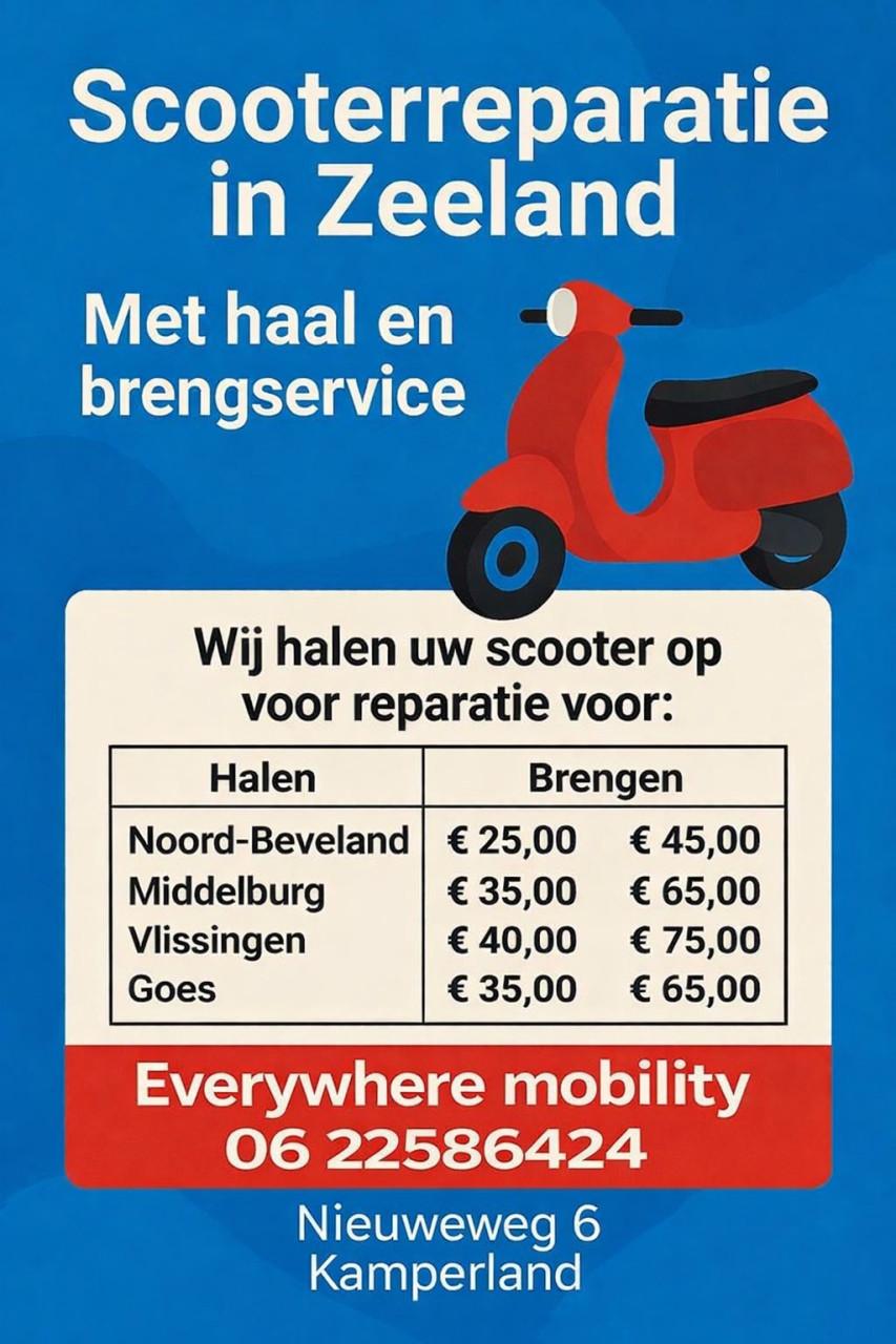 🛵  Everywhere – Scooterreparatie in Zeeland