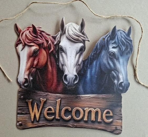 Paarden Houten Decoratiebord  NIEUW