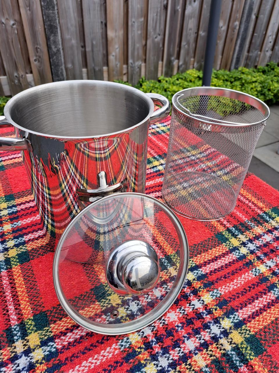 GSW Asperge pan – hoogwaardige pan met zeef en glazen deksel.